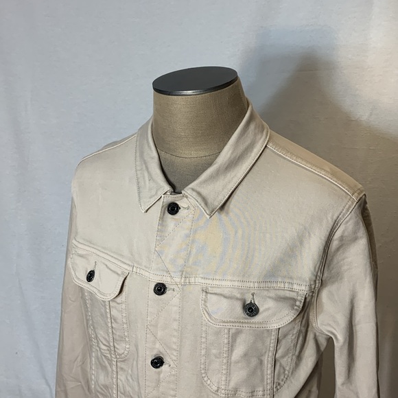 Vince Beige Trucker Denim Jacket Size M/L - Picture 7 of 13